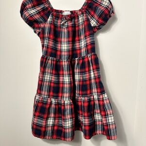 Plaid Kids Dress Red white & Blue Sz 4 EUC